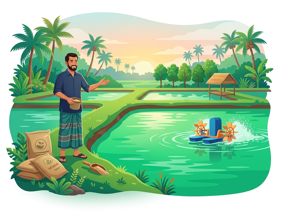 An aquaculture pond in Bangladesh